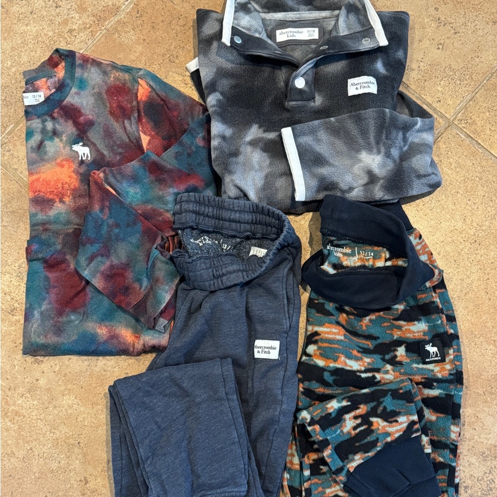 Abercrombie Kids lot Fleece tee jogger pants 13/14